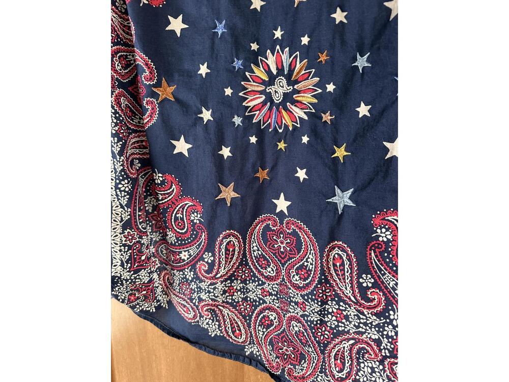 Free People Embroidered Bandana Bandit Chambray Button Down Shirt Women’s Small - Picture 6 of 15